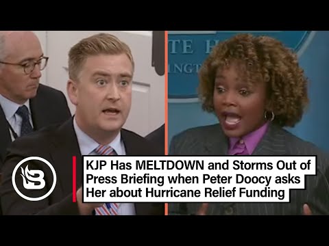 KJP Snaps at Doocy & STORMS OUT over His Hurricane Helene Questions