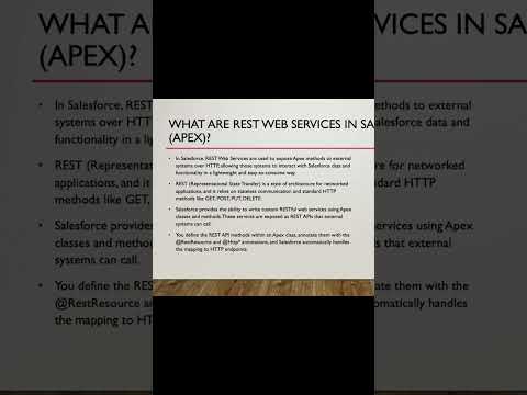 What are REST web services in Salesforce? #salesforce #apex #restapi #webservices #integration #crm