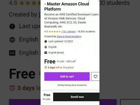 Amazon Web Services Free Course || Udemy Free Course with Certificate  || Amazon Cloud Platform