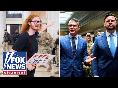 'CRAZY protesters' confront Vance and Hegseth in DC