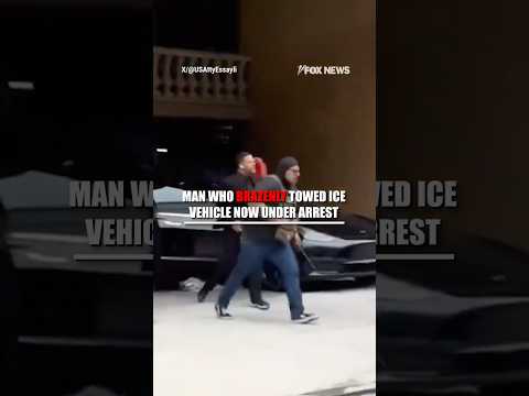 WATCH: Man arrested after allegedly towing an ICE vehicle #shorts #usa #us #ice #viral #media #news