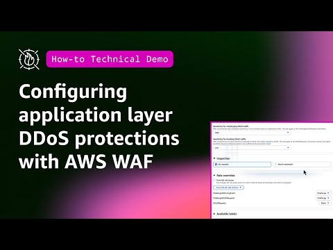 Configure application layer DDoS Protections with AWS WAF | Amazon Web Services