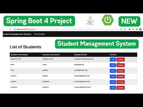 Spring Boot 4 Project | Spring Boot Web Application | Student Management System Java Project [2026]
