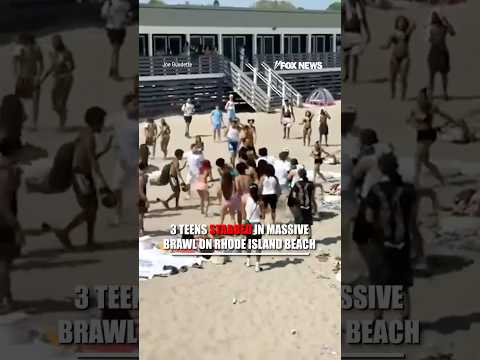 WATCH: Chaos erupts on a beach after a massive brawl turned violent #shorts #foxnews