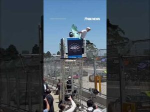 Hegseth waves green flag during NASCAR Cup Series race #foxnews #news #shorts #military #racing