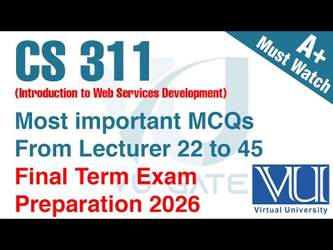 CS311 Final Term Solved MCQs 2026 | Web Services Development | VU Gate